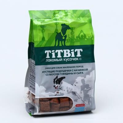 Xрустящие подушечки TiTBiT со вкусом говядины и сыра для маленькиx пород, 95 г