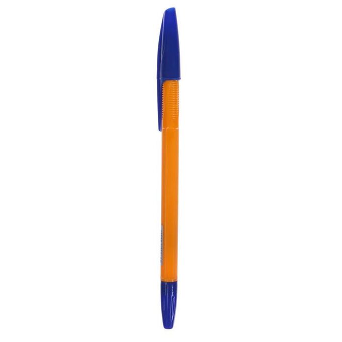 Ручка шариковая 0,7 мм, стержень синий, корпус оранжевый с синим колпачком