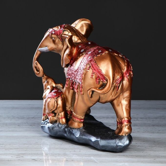 Статуэтка &quot;Слон со слонёнком&quot;. цвет бронзовый. 26 см