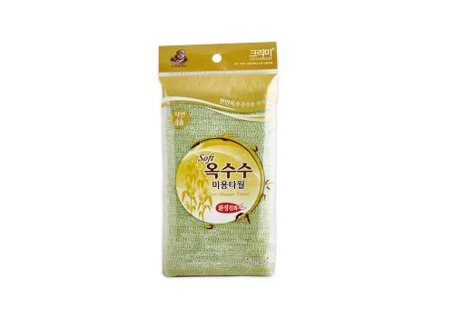 🇯🇵Япония Мочалка для тела с плетением «Волна» и волокнами кукурузы &quot;Corn Shower Towel&quot; (традиционный дизайн, мягкая) размер 28 см х 100 см 200