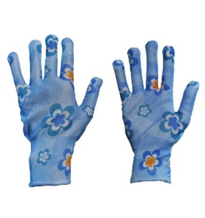 Перчатки с точечной заливкой голубые M (12шт/уп)