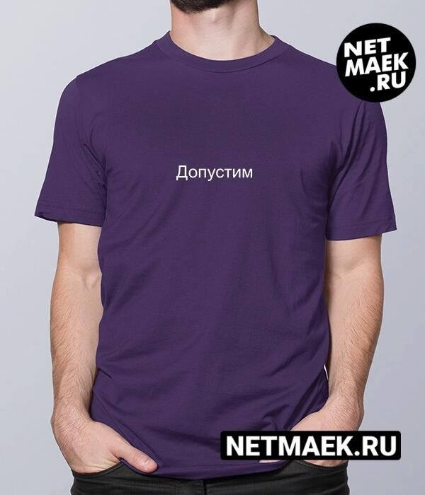 Мужская Футболка с надписью ДОПУСТИМ DARK, цвет фиолетовый