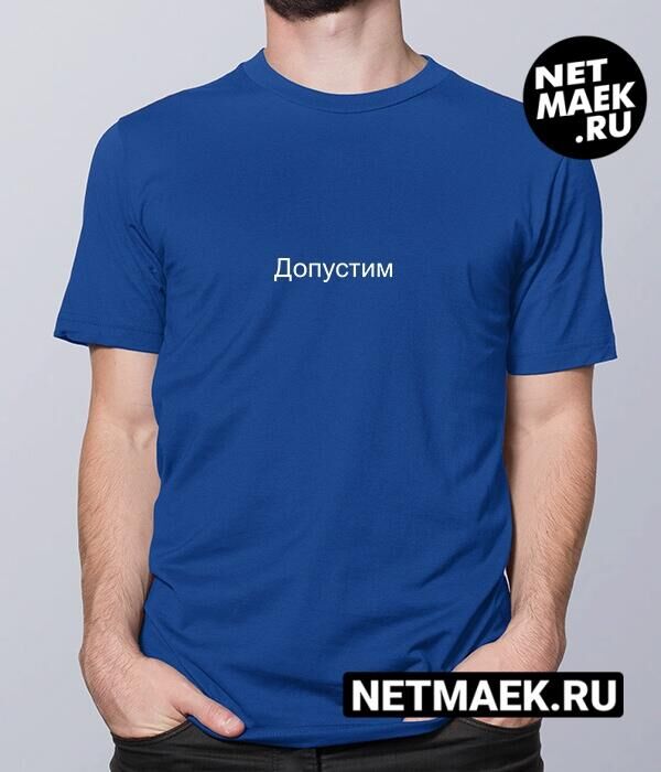 Мужская Футболка с надписью ДОПУСТИМ DARK, цвет синий