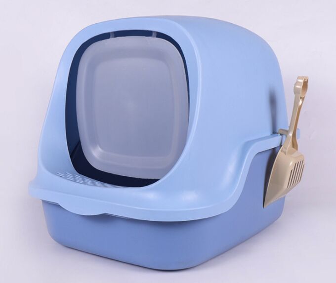 Туалет-домик для кошек, цвет синий