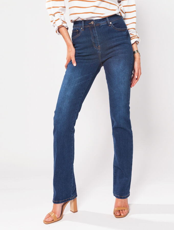 Базовые джинсы прямого силуэта bootcut из супер-эластичного денима