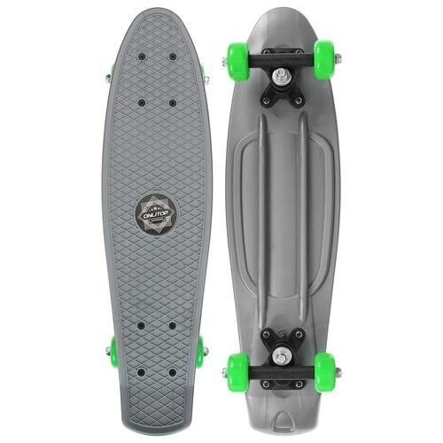 Скейтборд 56*15 см, колеса PVC 50 мм. пластиковая рама,цв. серый