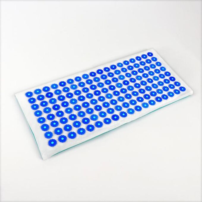 Иппликатор - коврик, мягкий, 26 ? 56 см, 144 модуля, цвет белый/синий