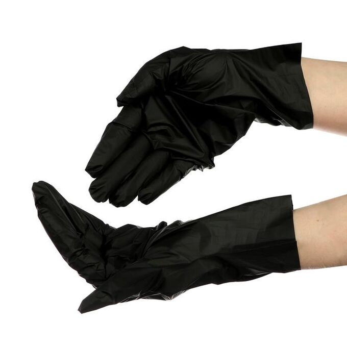 СИМА-ЛЕНД Перчатки одноразовые VINYLTEP PREMIUM, черные, размер L, 100 шт