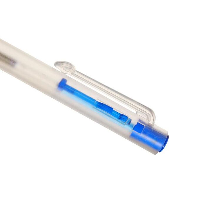 Ручка шариковая, автоматическая, 0.5 мм, стержень синий &quot;МИНИ&quot;, прозрачный корпус, цветная кнопка, МИКС