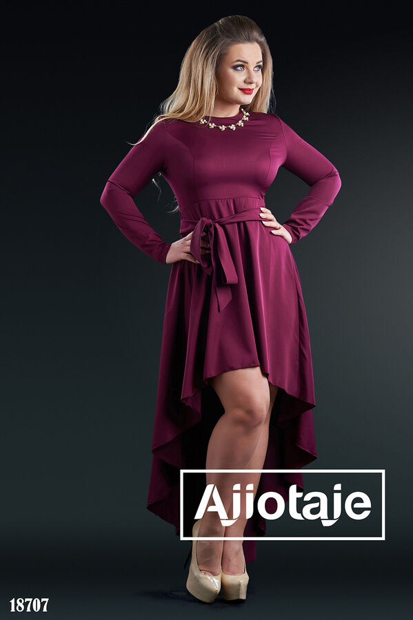 Ajiotaje Платье цвета марсала с длинным рукавом