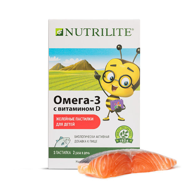 Amway NUTRILITE™ Омега-3 с витамином D детские желейные пастилки, 30 шт.