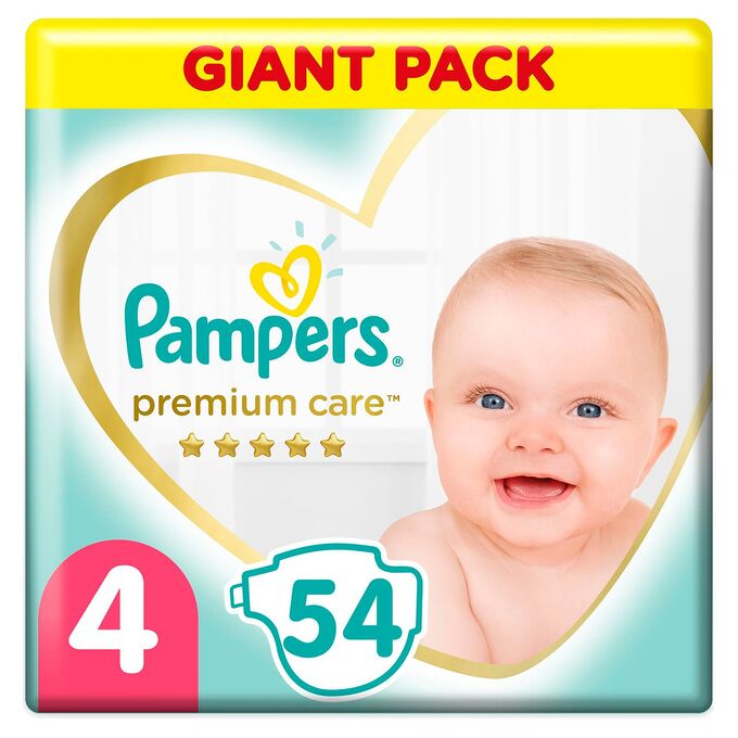 PAMPERS Подгузники Premium Care Maxi (9-14 кг) Упаковка 54