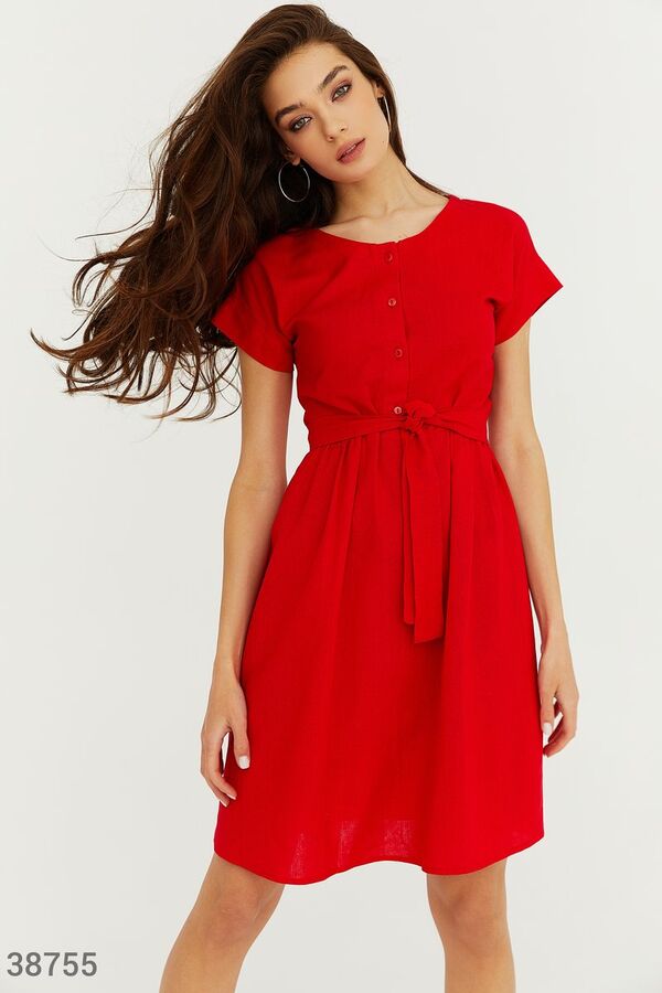 Gepur Лаконичное платье красного цвета