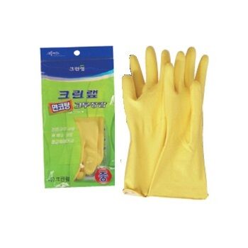 Clean Wrap Перчатки из натурального латекса (с хлопковым покрытием) желтые размер M, 1 пара 100