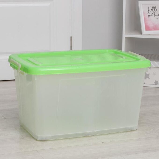 Darel plastic Ящик для хранения с крышкой Darel-box, 75 л, 70x49x37 см, цвет МИКС
