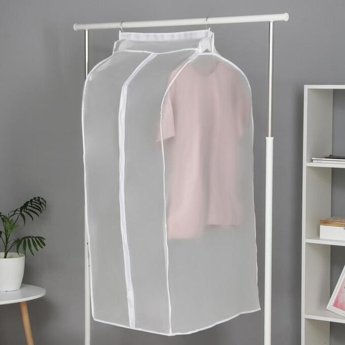 Чехол для одежды плотный Доляна, 60x100x50 см, PEVA, цвет белый