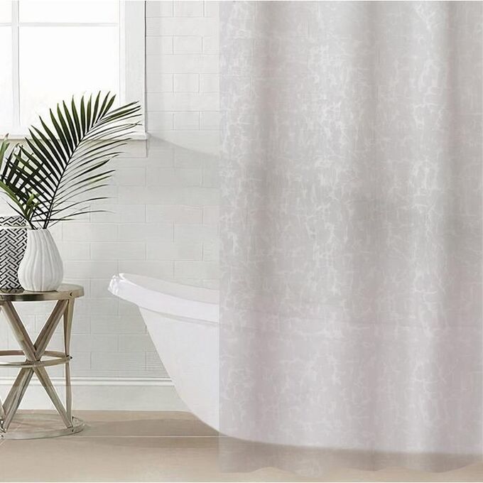 Штора для ванной комнаты Доляна «Пелена», 180×180 см, EVA, цвет белый
