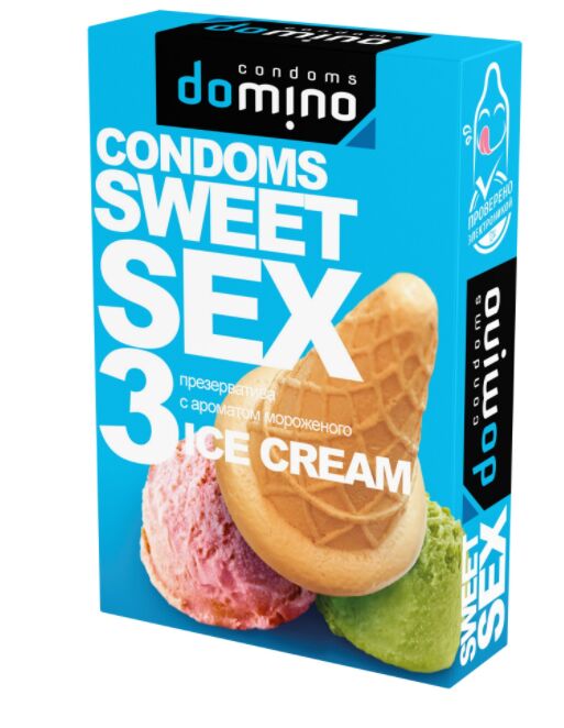 ПРЕЗЕРВАТИВЫ DOMINO SWEET SEX ICE CREAM 3штуки