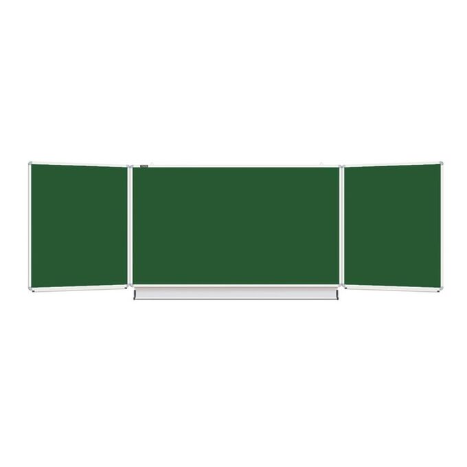 Brauberg Доска для мела, магнитная, 100 х 150/300 см, 3-х элементная, зелёная, гарантия 10 лет