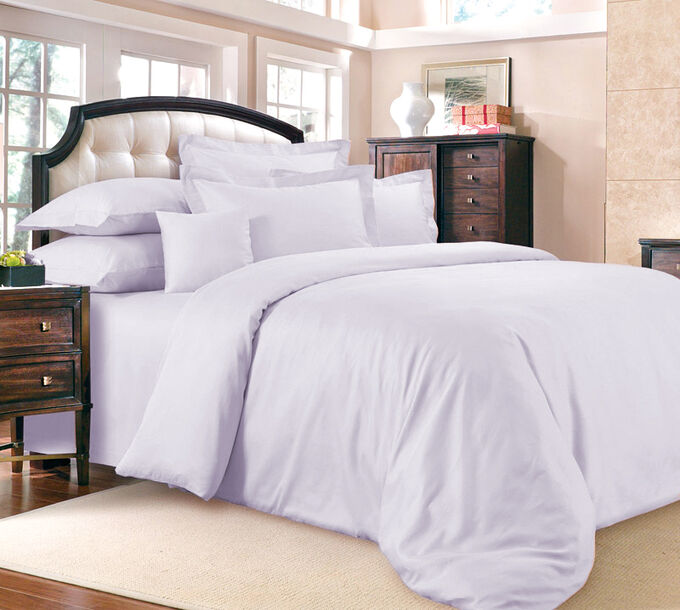 Элитное постельное белье сатин &quot;Lavender blue&quot; 2-спальное с евро пр.