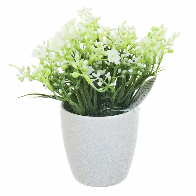 Искусственное растение Белый Вереск (10х11х15 см)