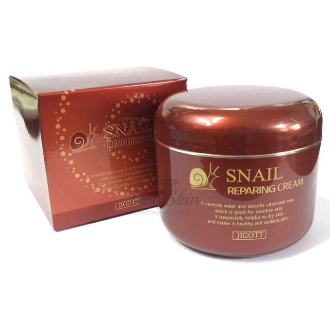 KR/ JIGOTT Крем д/лица Cream Snail Reparing Cream &quot;Улитка/Восстановление&quot;,100мл