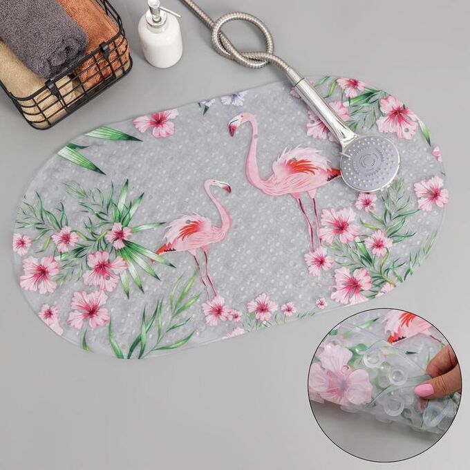 SPA-коврик для ванны Доляна «Фламинго», 36x67 см