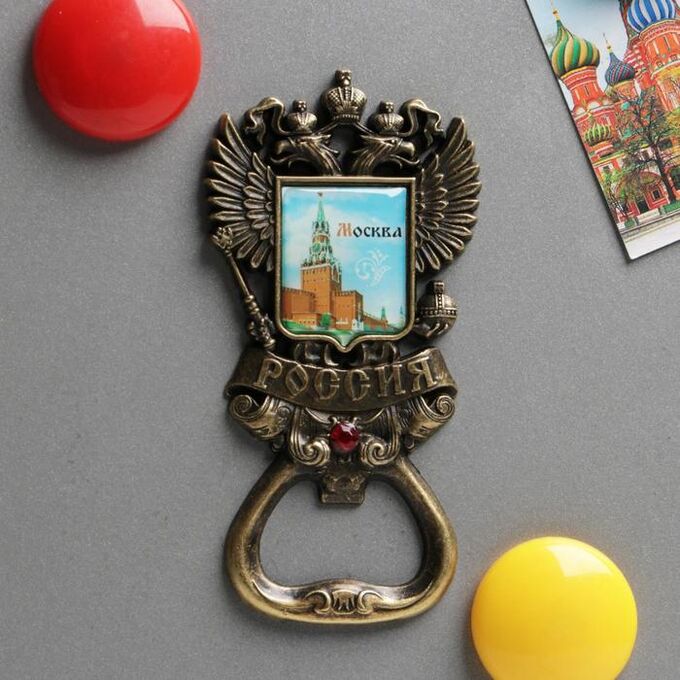 СИМА-ЛЕНД Магнит-открывашка в форме герба «Москва. Кремль»