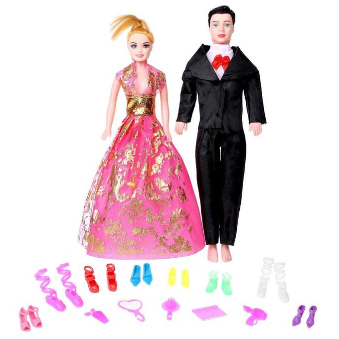 Набор кукол «Семья» с набором обуви и аксессуарами, МИКС