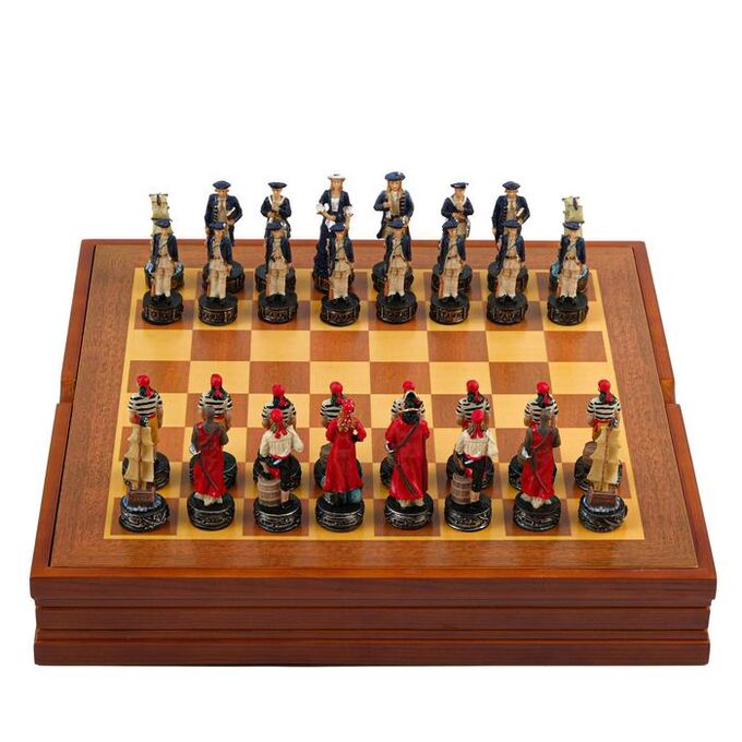 Шахматы сувенирные &quot;Пиратская схватка&quot;, h короля=8 см, пешки=6 см, 36 х 36 см