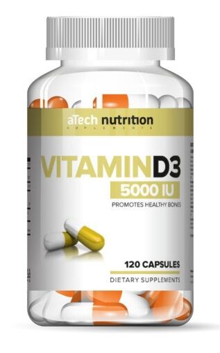 Мёд и конфитюр Витамин Д3 Vitamin D3 5 000 iu aTech Nutrition 120 капс.
