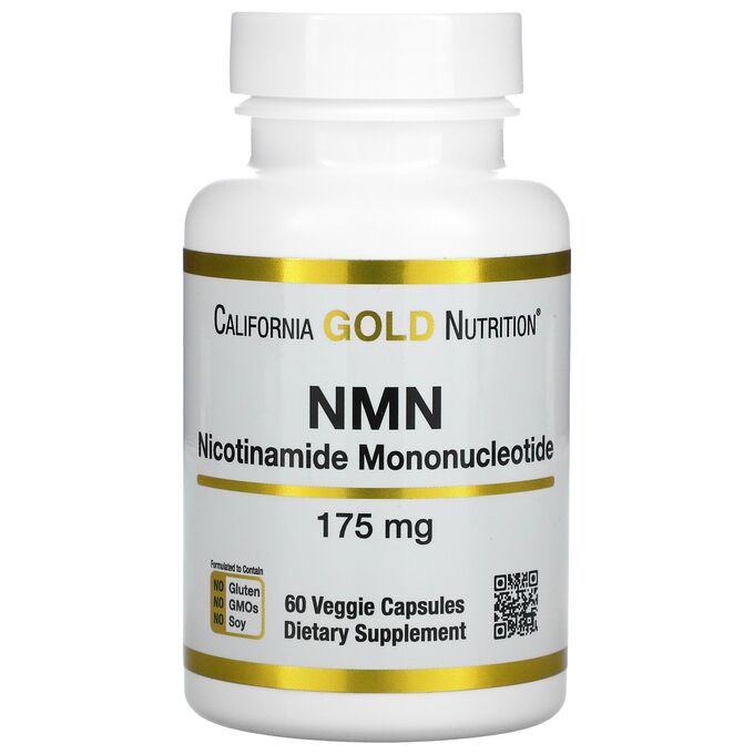 California Gold Nutrition, NMN (никотинамид мононуклеотид), 175 мг, 60 растительных капсул