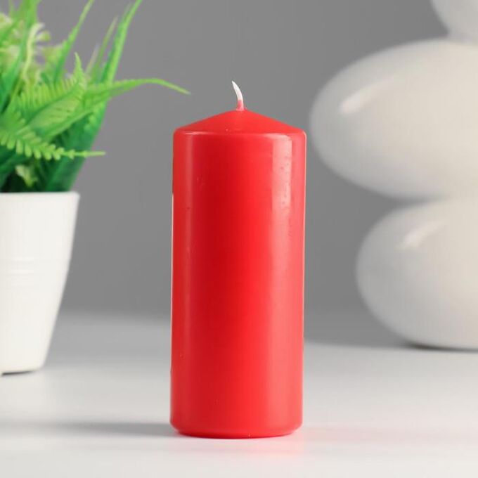 Свеча- цилиндр, 5х12 см, красная