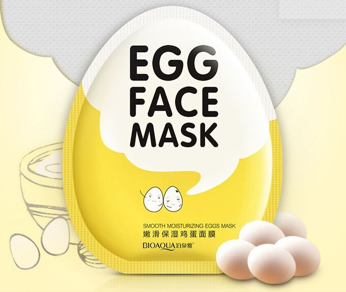 Тканевые маски Bioaqua Egg Face Mask, 1шт*30гр