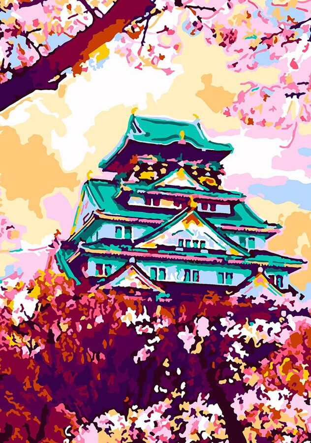 Набор для творчества LORI Картина по номерам &quot;Япония в цвету&quot;