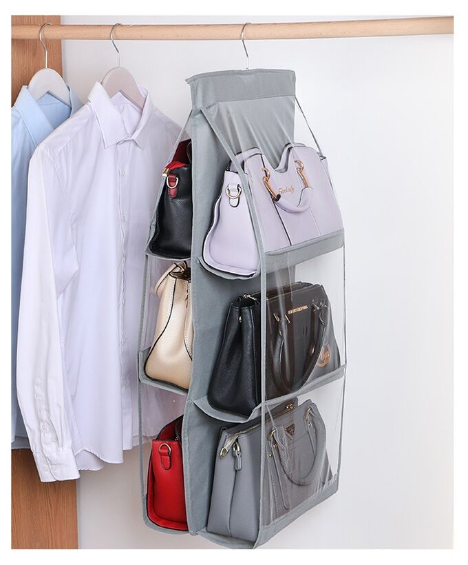 Подвесная конструкция для хранения сумок, цвет серый