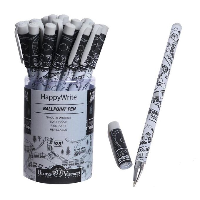 Ручка шариковая HappyWrite &quot;Игрушки.Паровозики&quot;, 0,5 мм, синие чернила