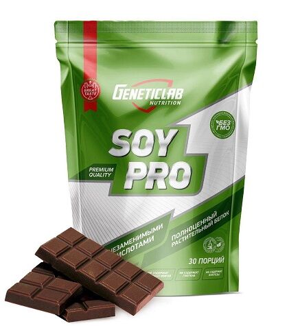 Протеин соевый со вкусом шоколада Soy Pro chocolate GeneticLab 900 гр.