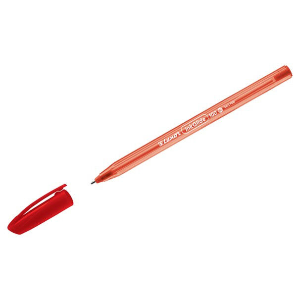 Ручка шарик &quot;Luxor InkGlide 100 Icy&quot; 0.7 мм трехгран., красная 1/12 арт. 16703