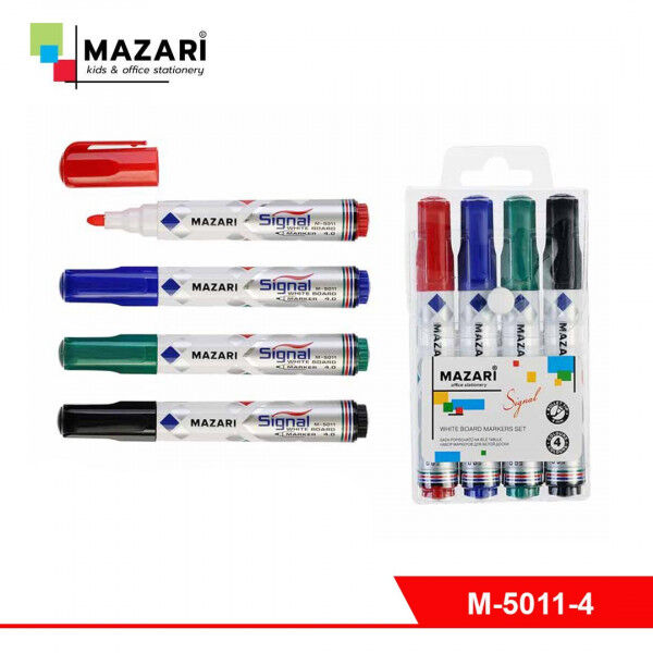Набор маркеров для белой доски &quot;Mazari Signal&quot; 4 цвета, 4 мм арт. M-5011-4