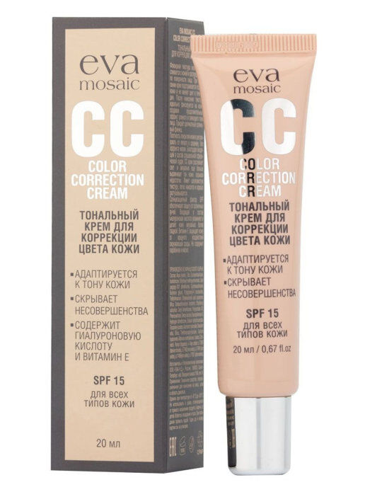 Eva Mosaic Тональный крем для коррекции цвета кожи СС Color Correction Cream, SPF 15, тон 03 ваниль