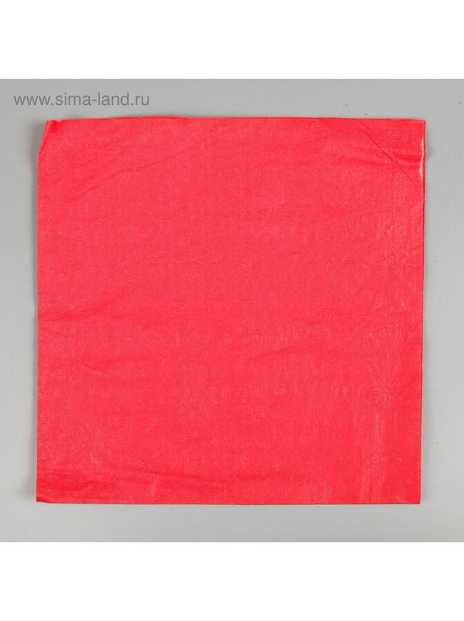 Салфетки однотонные 33 х 33 набор 20 шт набитый рисунок цвет красный