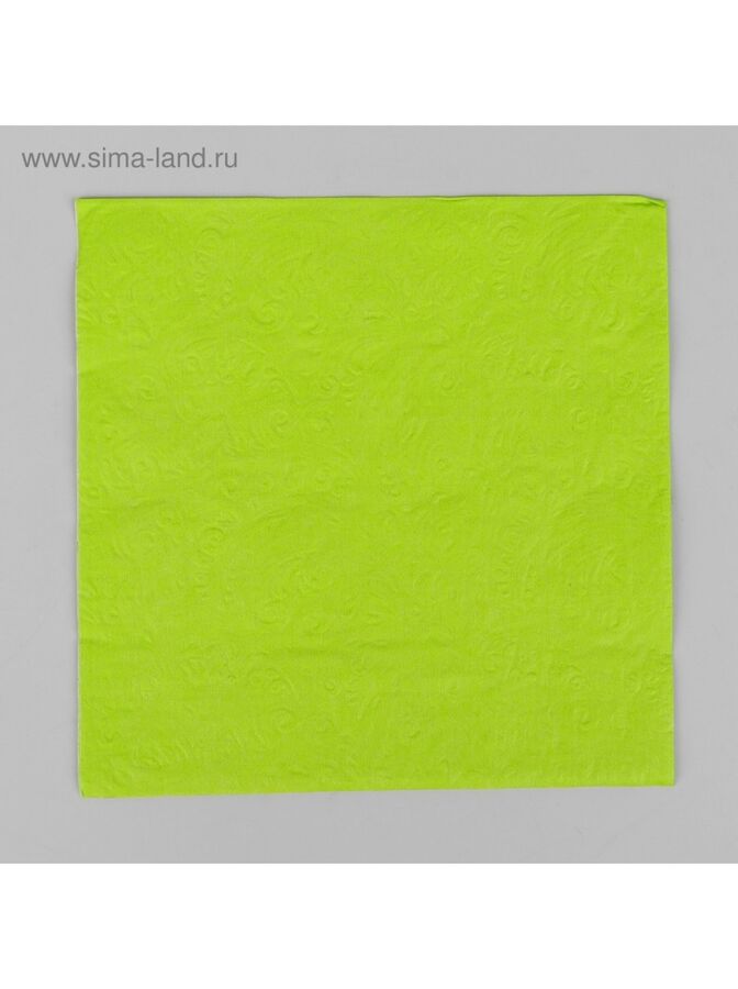 Салфетки однотонные 33 х 33 набор 20 шт набитый рисунок цвет светло-зеленый