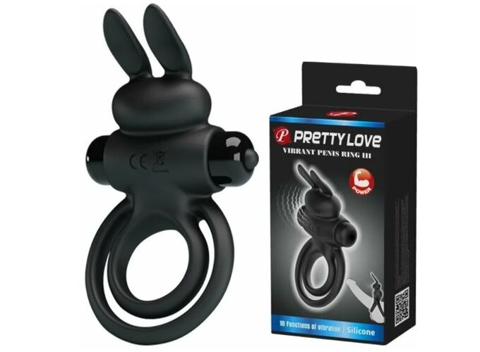 PRETTY LOVE Кольцо эрекционное Vibrant Penis Ring III, чёрный