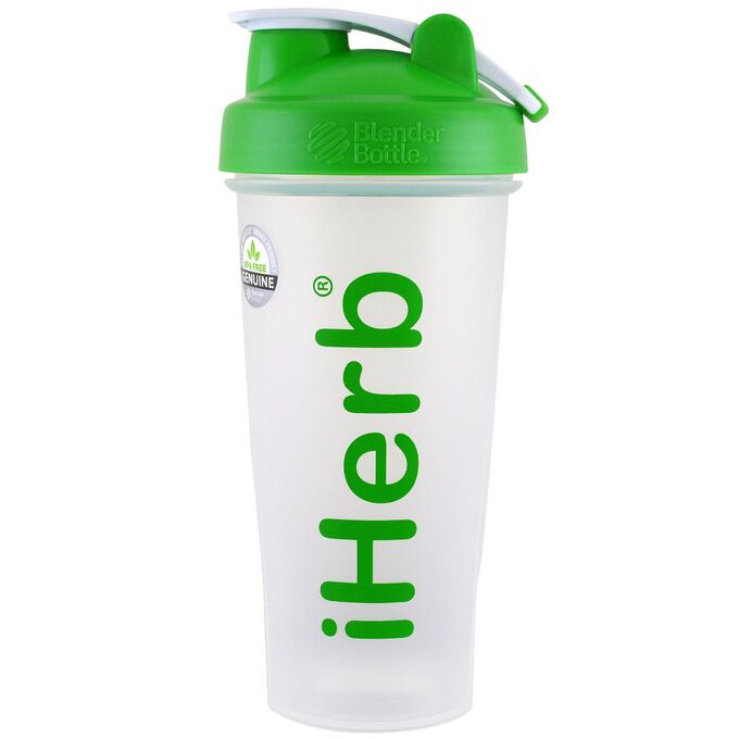IHerb Goods, бутылка-шейкер с шариком для смешивания, зелёный цвет, 28 унций