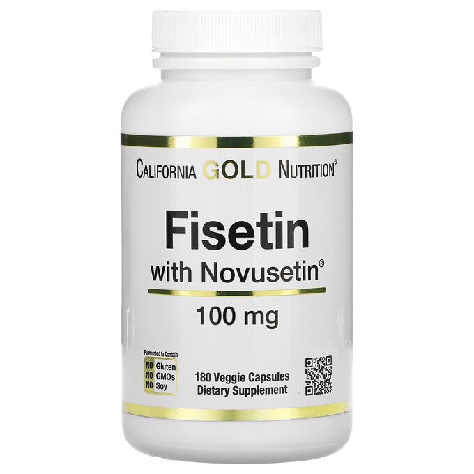 California Gold Nutrition, физетин с Novusetin, 100 мг, 180 растительных капсул