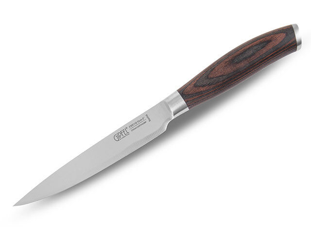 9899 GIPFEL Нож универсальный ACCORD 13см. Материал лезвия: сталь X30CrMoV13. Материал ручки: сталь, древеснослоистый пластик. Толщина: 2,0мм