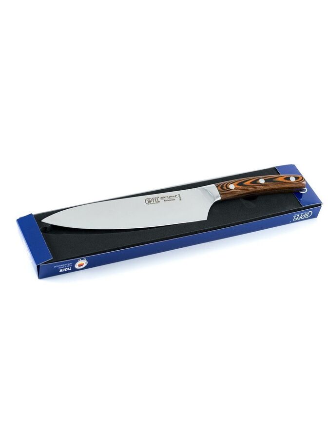 6974 GIPFEL Нож поварской TIGER 20см. Материал лезвия: сталь X50Cr15. Материал ручки: древеснослоистый пластик, нерж сталь.