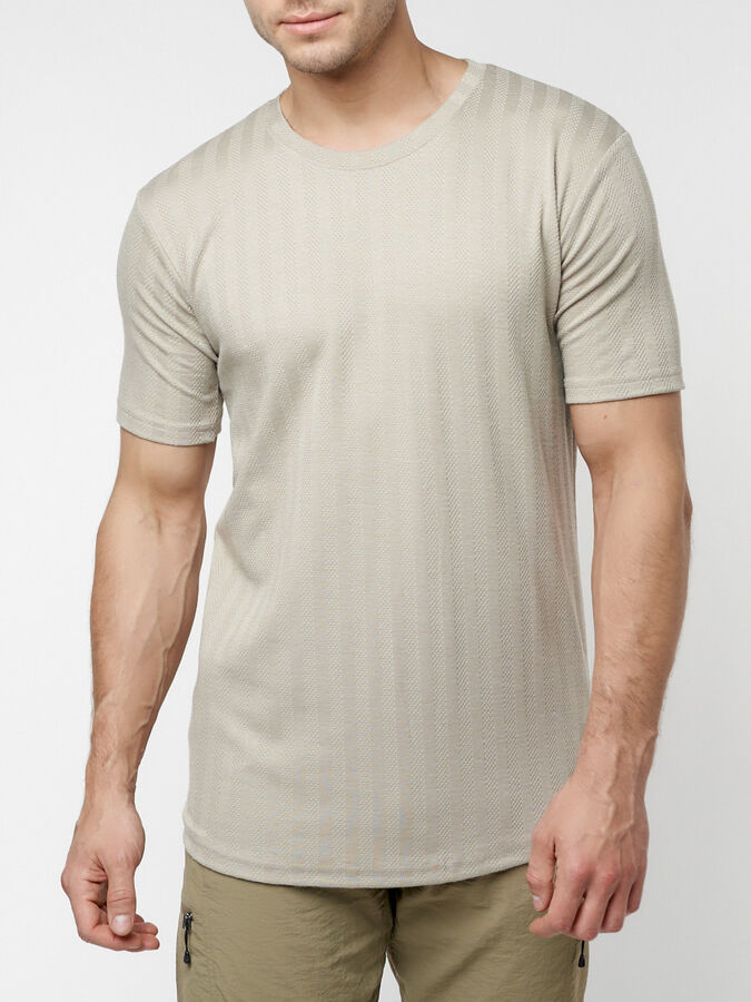 MTFORCE Мужская футболка в сетку бежевого цвета 221490B