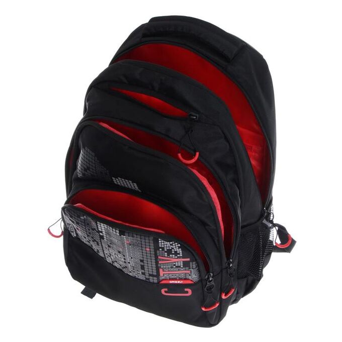 Grizzly рюкзак (ru-130-4), черный/красный. Рюкзак Grizzly ru-130-4/4.